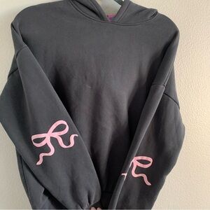 SOLD Edikted Black and Pink Sweater with Embroidered Sleeves
